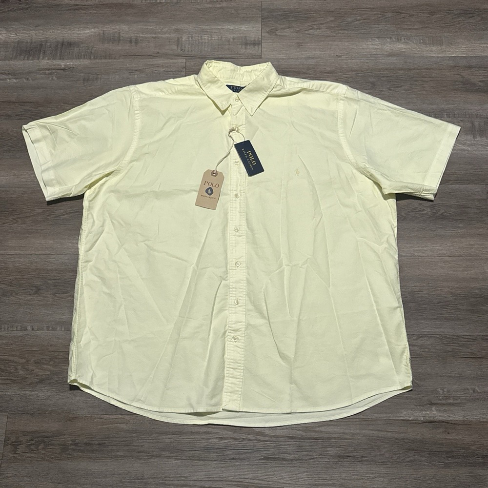 Polo Ralph Lauren Bright Green Garment Dyed Oxford Short Sleeve Shirt Men's 4XB